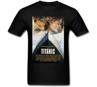 JIA YU HAO Leonardo Dicaprio Rms Titanic Oscars Unisex 100% Cotton Short-Sleeve T-Shirts Black XXL