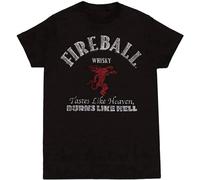 JIA YU HAO Nid Hsjw Fireball Whisky Logo Unisex 100% Cotton Short-Sleeve T-Shirts Black XL