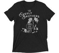 JIA YU HAO Retro 1958 Tour The Everly Brothers Unisex 100% Cotton Short-Sleeve T-Shirts Black XXL