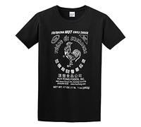 JIA YU HAO Sriracha Hot Chili Sauce Unisex 100% Cotton Short-Sleeve T-Shirts Black L