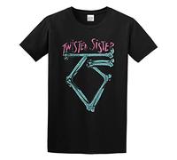 JIA YU HAO Twisted Sister Washed Logo Unisex 100% Cotton Short-Sleeve T-Shirts Black S