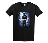 JIA YU HAO Uncharted 4 A Thiefs End Unisex 100% Cotton Short-Sleeve T-Shirts Black S