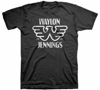 JIA YU HAO Waylon Jennings Vintage Funny Unisex 100% Cotton Short-Sleeve T-Shirts Black XXL