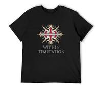 JIA YU HAO Within Temptation Unisex 100% Cotton Short-Sleeve T-Shirts Black XXL