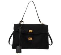 JIABAOZ Bolso De Serraje Marrón Mujer Ante, Bolso Tote Ante, Gran Capacidad, Ligero Y De Inspiración Vintage, Holgado, Para Trabajo, Oficina, Viajes, Compras, Escuela (negro)