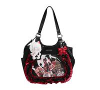 JIABAOZ Bolso Ita Bag Y2K JK, Bolso Kawaii con Lazo y Encaje, Ventana Transparente para Exhibir Pins Anime, Bolso de Mano Estético con Correa Ajustable para Cosplay y Uso Diario (Red)