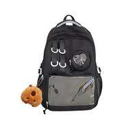 JIABAOZ Ita Bag Kawaii, Mochila Anime con Ventana Transparente para Pins, con Inserto Display, Mochila Estética para Niñas y Adolescentes, Itabag para Cosplay y Coleccionistas (Black)