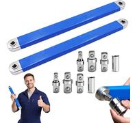 JIABAOZ Juego De Llaves De Extensión Offset, con adaptador de accionamiento multifunción de 1/2", 1/4" y 3/8",Para Reparaciones Domésticas Equipos Industriales Garaje (2 artículo)