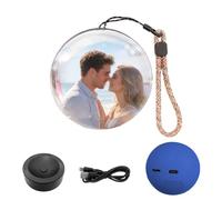 JIABAOZ Magic Crystal Ball Memory Orb, Memory Sphere Lamp, WiFi Crystal Ball Video Player, 2.7" Couples Custom Video & Photo Sphere, Valentine’s Day Keepsake Gift (Blue)