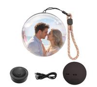 JIABAOZ Magic Crystal Ball Memory Orb, Memory Sphere Lamp, WiFi Crystal Ball Video Player, 2.7" Couples Custom Video & Photo Sphere, Valentine’s Day Keepsake Gift (Black)