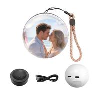 JIABAOZ Magic Crystal Ball Memory Orb, Memory Sphere Lamp, WiFi Crystal Ball Video Player, 2.7" Couples Custom Video & Photo Sphere, Valentine’s Day Keepsake Gift (White)