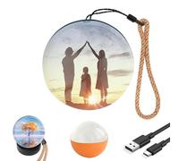 JIABAOZ Memory Sphere Lamp - Lámpara Esfera de Recuerdos, Bola de Cristal Reproductor de Video con WiFi, Videos y Fotos para Subir para Parejas, Aniversarios y Navidad Regalo (Orange)