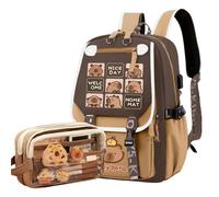 JIABAOZ Mochila Capibara Niña, Mochila Capibara Escolar Conjunto con Estuche de Lápices, Material Escolar Dibujos Estilo, Regalo de Nuevo Semestre Kawaii para Niños y Niñas (A)