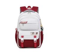 JIABAOZ Mochila Escolar Adolescente, Mochila Universidad e Instituto, Mochilas Casual de Gran Capacidad para Mujer y Hombre, Viaje y Trabajo Tipo Daypack Multifuncional (Red)