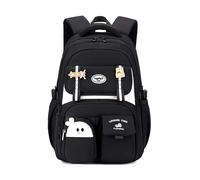 JIABAOZ Mochila Escolar Adolescente Niña, Mochila Instituto de Ergonomía, Impermeable Nylon,Mochilas Casual de Moda para Niñas de 3º a 9º Grado, Colegio, Viaje y Uso Diario (Black)