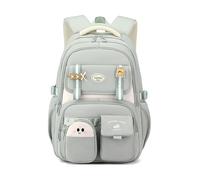 JIABAOZ Mochila Escolar Adolescente Niña, Mochila Instituto de Ergonomía, Impermeable Nylon,Mochilas Casual de Moda para Niñas de 3º a 9º Grado, Colegio, Viaje y Uso Diario (Green)