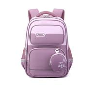 JIABAOZ Mochila Escolar Niña Adolescente, Mochila Ergonómica Ligera para Primaria y Secundaria 1º-9º Curso, Mochilas Aesthetic para Niñas y Niños, Colegio y Uso Diario (Purple)