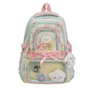 JIABAOZ Mochila Ita Bag Kawaii Transparente Con 6 Accesorios, Mochila Escolar Para Chicas, Para Insignias Anime, Cosplay, Colegio, Viaje Y Uso Diario (verde)