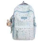 JIABAOZ Mochila Niña Estrellas, Mochila Kawaii Y2K para Niñas y Adolescentes, Mochilas Escolar Ligera de Nylon con Diseño de Estrellas para Escuela y Uso Diario (Blue)