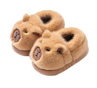 JIABAOZ Pantuflas Capibara, Pantuflas Capibara para Mujer, Pantuflas de Animales de Peluche Lindas, Pantuflas Suaves y Cálidas para el Invierno (35-36,Brown)