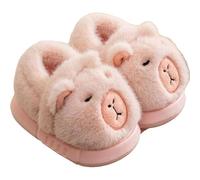 JIABAOZ Pantuflas Capibara, Pantuflas Capibara para Mujer, Pantuflas de Animales de Peluche Lindas, Pantuflas Suaves y Cálidas para el Invierno (39-40,Pink)