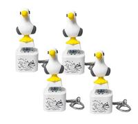 JIABAOZ Seagull Mine Keychain, Seagull Mine Sound Button Keychain, with Real Sound & LED Light, Adults Keyboard Clicker for Fun& Stress Relief (4PCS)
