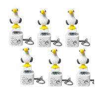 JIABAOZ Seagull Mine Keychain, Seagull Mine Sound Button Keychain, with Real Sound & LED Light, Adults Keyboard Clicker for Fun& Stress Relief (6PCS)