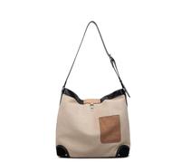 JIABAOZ Women’s Suede Shoulder Crossbody Bag Large Capacity Bucket Purse Slouchy Hobo Bag for Travel Leisure Fall Winter Tote Handbag (Beige)