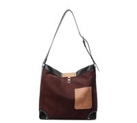 JIABAOZ Women’s Suede Shoulder Crossbody Bag Large Capacity Bucket Purse Slouchy Hobo Bag for Travel Leisure Fall Winter Tote Handbag (Brown)