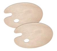 JIADEXIN 2 Piezas Paleta de Pintura de Madera - Paleta de Mezcla de Pintura Ovalada Pintura Artística con Agujero para Pintura al Óleo, Acrílico, Acuarela