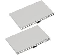 JIADEXIN 2 Piezas Portatarjetas de Visita - Profesional Estuche para Tarjetas de Visita de Acero Inoxidable Tarjetero de Visita para Hombre y Mujer