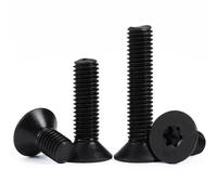 JIADEXIN 50 Piezas Tornillos de Cabeza Avellanada Torx - M3 x 10mm Tornillos de Acero Inoxidable A2 V2A Tornillo Cabeza Plana Negros Tornillos para Máquinas, Muebles, Madera