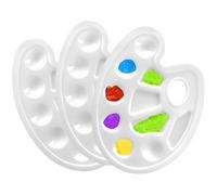 JIADEXINA Paleta de Pintura - 3 Piezas Paletas de Colores de Plástico con 10 Campos de Mezcla, Paleta de Pintura para Pintura Artística de Bricolaje, Acuarelas, óleo, Pintura Acrílica