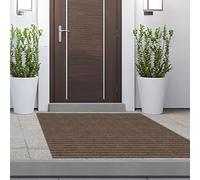 JIAFANG Tapete de Bienvenida 80 x 90 cm para Una Entrada Limpia Felpudo Duradero y Antideslizante Antideslizante de Goma para Entrada, Pasillo, Cocina, Dormitorio, marrón