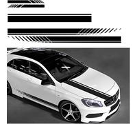JIAHAI 5 Piezas Pegatina De Rayas para Capó para Volvo V40 V50 V60 V70 V90 Cross Country Rdesign, Pegatinas Coche Bandas, DecoracióN para Espejo Retrovisor, Lateral Calcomanía Falda