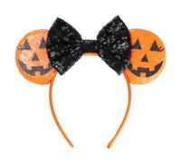 JIAHANG Diadema de orejas de ratón de Halloween, lazo de lentejuelas, aro de calabaza, decoración de fiesta, accesorios para el cabello para mujeres y niñas