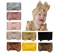 JIAHANG Lazos para bebé, turbante anudado, diadema de pana para el pelo, bandas elásticas para el pelo para recién nacidos y niñas pequeñas