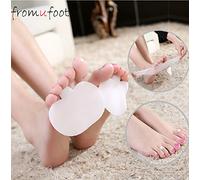 JIAHAO - Almohadillas de gel masajeadoras para los pies que alivian el dolor en la parte delantera del pie, para la almohadilla de metatarso (color blanco)