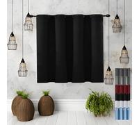 JIAHAO Blackout Curtains 140 x 80 cm Aislamiento Térmico Cortinas Resistentes Textura Suave para Todo Tipo de Habitaciones, Negro