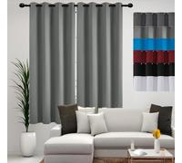 JIAHAO Blackout Curtains 220 x 80 cm Oscurecimiento Total con Ojales Cortinas Opciones Personalizables para Todo Tipo de Habitaciones, Gris Claro