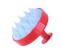 JIAHAO - Cepillo de masaje para el cuero cabelludo de silicona de mano con cepillo de masaje para ducha, masajeador de pelo, cepillo de limpieza para el cabello (rojo)