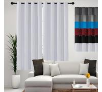 JIAHAO Cortinas Blackout 105 x 130 cm Material Ecológico con Ojales Cortinas Diseño Moderno para Todo Tipo de Habitaciones, Blanco