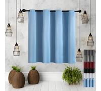 JIAHAO Cortinas Blackout 75 x 75 cm Protección UV Cortinas con Ojales Estilo Sofisticado para Todo Tipo de Habitaciones, Azul Cielo