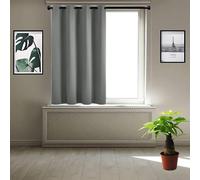JIAHAO Cortinas para Dormitorios 100 x 180 cm Aislamiento Térmico con Ojales Cortinas Elegancia y Funcionalidad para Todo Tipo de Habitaciones, Gris Claro