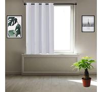 JIAHAO Cortinas para Dormitorios 110 x 100 cm Oscurecimiento Total Cortinas Decorativas Textura Suave para Todo Tipo de Habitaciones, Blanco