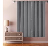JIAHAO Cortinas Salon Modernas 115 x 130 cm Bloqueo de Luz Cortinas Elegantes Mantenimiento Sencillo para Todo Tipo de Habitaciones, Gris Claro