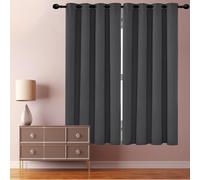 JIAHAO Cortinas Salon Modernas 180 x 220 cm Bloqueo de Luz Cortinas Elegantes Mantenimiento Sencillo para Todo Tipo de Habitaciones, Gris Oscuro