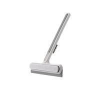 JIAHAO Escobilla de goma para ventanas con cepillo para fregar, herramienta de limpieza de cristales, color blanco