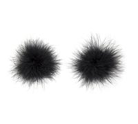 JIAHAO Lencería sexy para mujer, con plumas, para pezón, pezón, tetas, pegatinas, color negro, Negro, talla única