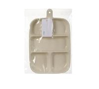 JIAHAO Plato de cerámica para servir condimentos, 6 compartimentos, montaje en pared, 22 x 16,5 cm, beige, juego de 2